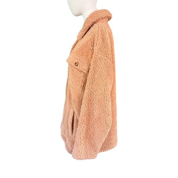 Billabong Teddy Fleece Sherpa Shacket Camel Tan Jacket Women’s Large ABJFT00187 - Picture 7 of 10